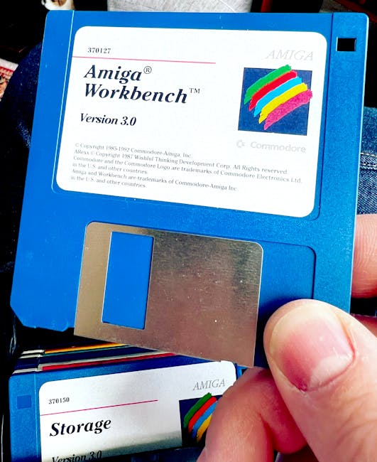 Amiga Workbench floppy disk representing legacy support